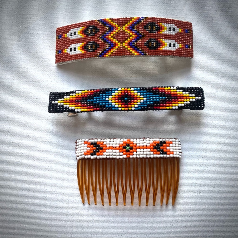 Handcrafted Native American Beaded Hair Accessories
